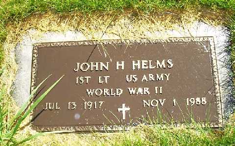 Brass military grave marker for John Henry 'Jack' Helms