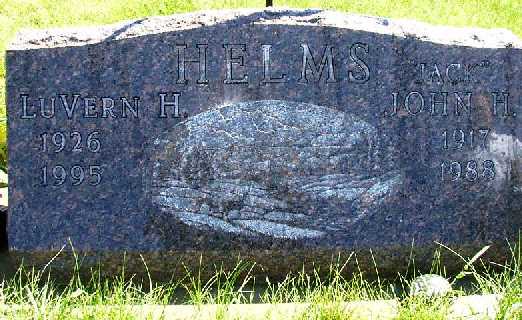 Gravestone of LuVern Hazel and John Henry 'Jack' Helms